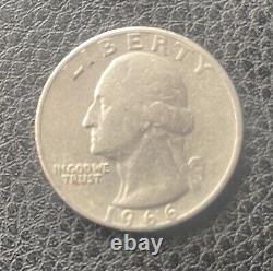 1966 Liberty Quarter Dollar US Coin No Mint Mark Good Condition