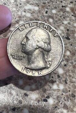 1966 Liberty Quarter Dollar US Coin No Mint Mark RAREGood Condition Mint error