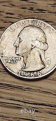 1966 Quarter with rim error, no mint mark