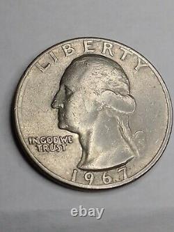 1967Liberty Washington Quarter Dollar US No Mint Mark double die Collection Coin