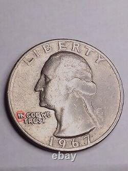 1967Liberty Washington Quarter Dollar US No Mint Mark double die Collection Coin