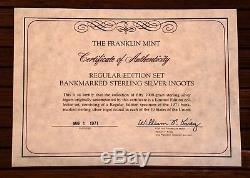 1971 Franklin Mint Bank Marked 50 States Complete Set of Sterling Silver Ingots