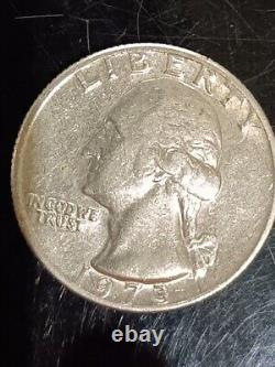 1973 Quarter Silver No Mint Mark Liberty On Rim