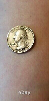 1974 Rare Quarter 25 Cents Coin with No Mint Mark