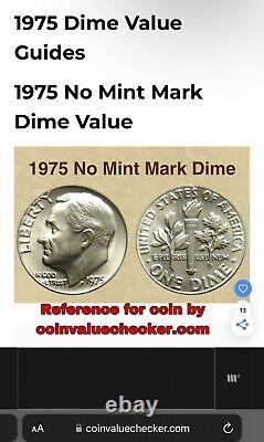 1975 No Mint Mark Dime
