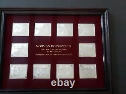1975 Norman Rockwell Mark Twains Favororite moments. 925 Silver Proof set L/E