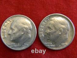 1975 silver dimes No mint mark good condition