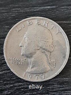 1977 Rare Quarter No Mint Mark, Error Off Cut Edges, Uncertified 1977