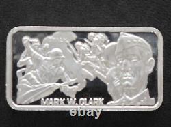 1978 Lincoln Mint General Mark W. Clark Silver Art Bar History of WWII P1662