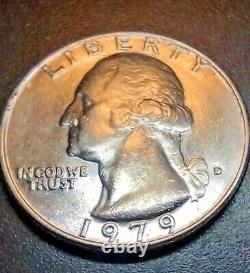 1979 Washington Quarter Mint Mark Error Double Filling on D