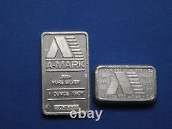 1981 USVI Ingot and A-Mark 1oz Silver Bar combo 2 bars total Lot 202