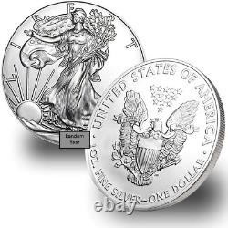 1986 No Mint Mark Present (Random Year) Lot of (5) 1 Ounce Silver American Eag