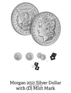2 Coins! Morgan 2021 Silver Dollar, one with (S) and (D) Mint Mark Confirmed