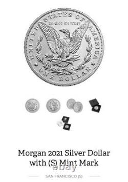 2 Coins! Morgan 2021 Silver Dollar, one with (S) and (D) Mint Mark Confirmed