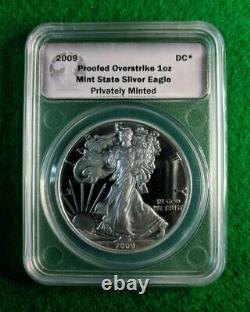 2009 Silver Eagle Proof Overstrike Dan Carr DC Mintmark