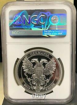 2019 Germania Mint 5 Mark Oak Leaf Proof 1 oz 9999 Silver Coin NGC PF 70 UCAM