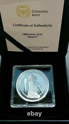 2019 Germania Mint Germany 5 Mark Silver Proof 1oz Coin Only 1,000 Mintage +COA
