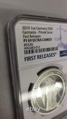2019 Germania Mint PROOF 1 oz silver 5 Mark NGC PF 69 ULTRA CAMEO #330