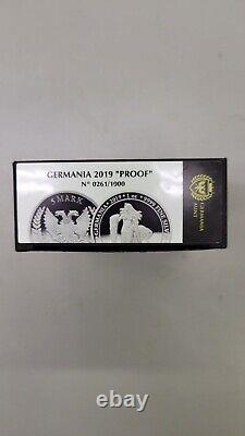 2019 Germania Mint PROOF. 9999 silver 5 Mark in OGP #261