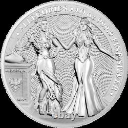 2020 10oz Silver Allegories Germania & Italia 50 Mark Coin Round Only 250 Minted
