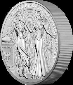 2020 2 oz Silver Allegories Germania & Italia 10 Mark Coin Round 2500 Minted