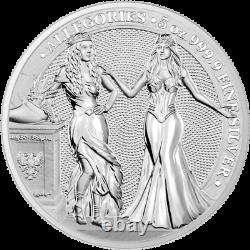 2020 Germania Mint 25 Mark Allegories Italia & Germania 5 oz 9999 Silver Coin