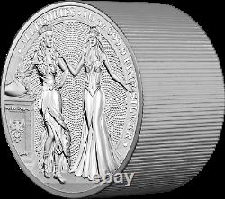 2020 Germania Mint 50 Mark Allegories Italia & Germania 10 oz 9999 Silver Coin