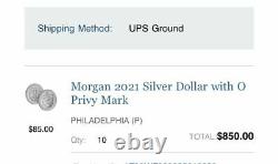 2021 $1 O Privy Silver Morgan Dollar With Box/coa Mint Code 21xd Mark