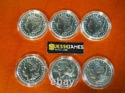 2021 $1 Silver Morgan & Peace Dollar 6 Coin Set In Ogp With O CC Privy Mark S D