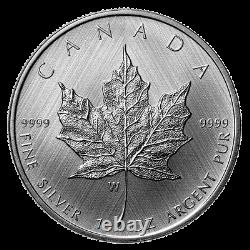 2021 1 oz. Pure Silver Coin W Mint Mark Silver Maple Leaf Winnipeg Canada