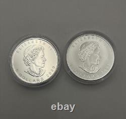 2021 And 2020 $5 Silver Maple Leaf Coin W Mint Mark Lot