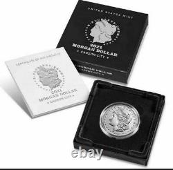 2021-CC Morgan Silver Dollar Privy Mark Mint BU UNC MS Carson City Box COA