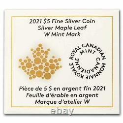 2021 Canada 1 oz Silver $5 Silver Maple Leaf W Mint Mark SKU#230115