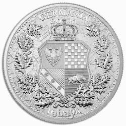 2021 GERMANIA MINT ALLEGORIES AUSTRIA & GERMANIA 10 Mark 2oz silver BU