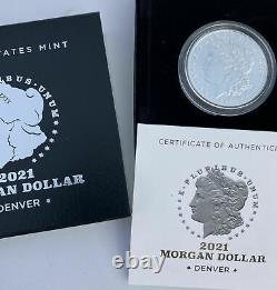 2021 Morgan Silver Dollar Coin D Mint Mark with Certificate 21XG