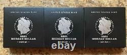 2021 Morgan Silver Dollar Coin D Mint Mark with Certificate 21XG lot of 3