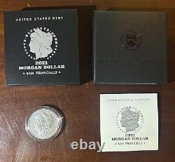 2021 Morgan Silver Dollar In OGP & COA with S Mint Mark San Fransisco 21XF