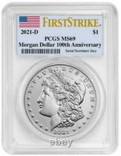 2021 Morgan Silver Dollar MS69 S and D Mint Marks PCGS Set of 2 Morgans Presale