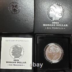 2021 Morgan Silver Dollar with (S) Mint Mark San Francisco 21XF COA + OGP