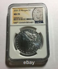 2021 Morgan silver dollar San Francisco MS70 NGC S mint mark 21XF box and COA