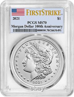 2021 (No Mint Mark) Morgan Dollar PCGS MS70 First Strike 100th Anniversary