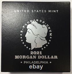 2021-P Morgan Silver Dollar, Philadelphia Privy Mark, U. S Mint OGP W-COA! 21XE