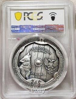 2022 2 Oz Silver 10 Mark Valkyries HILDEGARD PCGS MS70 Gold Shield Coin