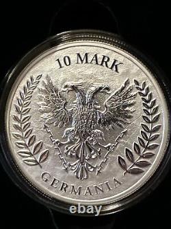 2022 Germania 10 Mark 2 oz 999 Silver BU Coin Mint Capsule Blister Pack with COA
