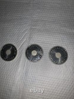 (3) Sunshine Mint 1 Troy Ounce. 999 Fine Silver Round 1 Oz. Bullion Mint Mark SI