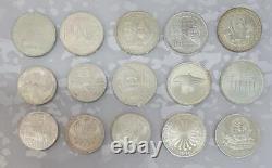 5 and 10 Mark 1972-1996 silver Germany Ag Unc 15 Coin lot