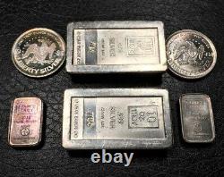 A-Mark Silver Bars Rounds Lot 24 Oz Ten Ounce Stackers 1 Oz Chunky's 1984 1985