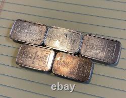 A-Mark USVI 1oz. 999 Silver Stackers Chunky Art Bars/Ingots Lot of (5) J03