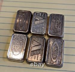 A-Mark USVI 1oz. 999 Silver Stackers Chunky Art Bars/Ingots Lot of (6) J06