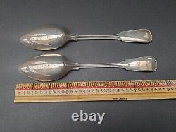 Antique Lot of 14 Hamburg Silver Spoons Transitional Concession Mark 1820-1865
